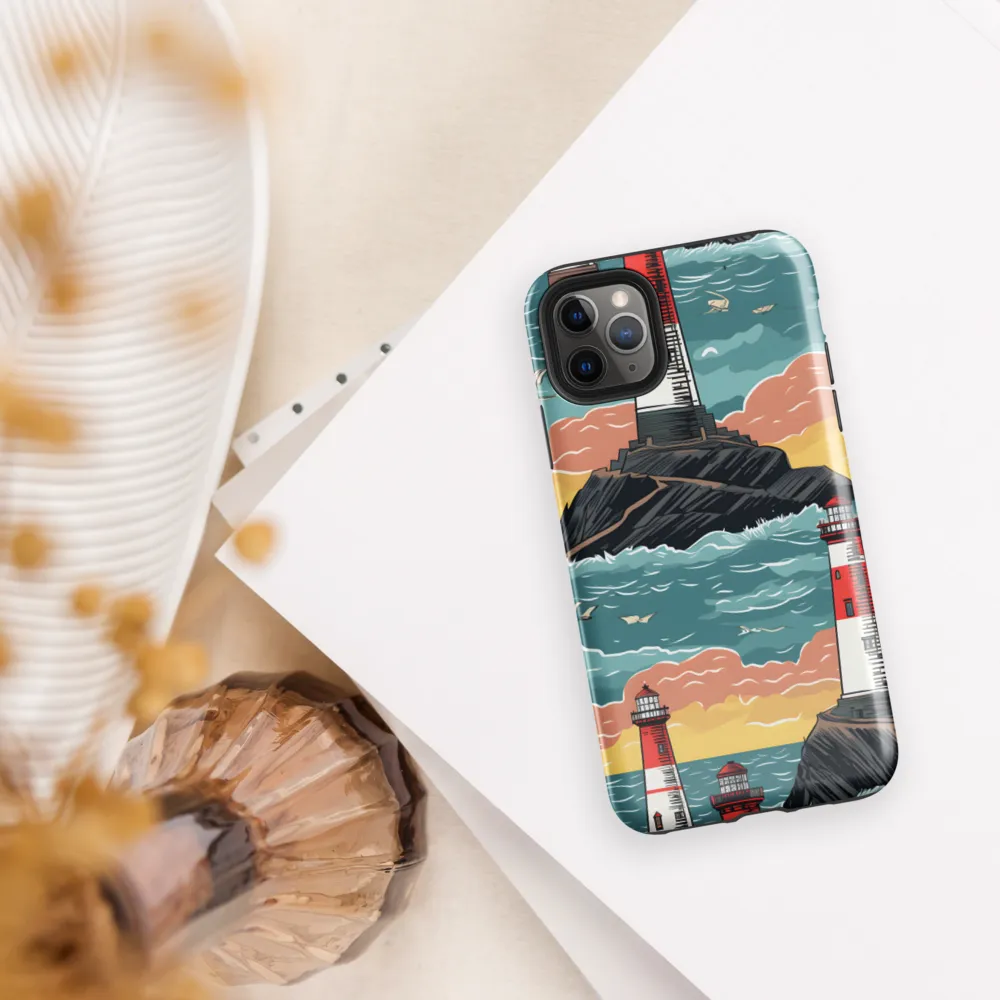 Lighthouses in a Whimsical Ocean | Phone Case |  11 Pro Max | Tough Case | Glossy