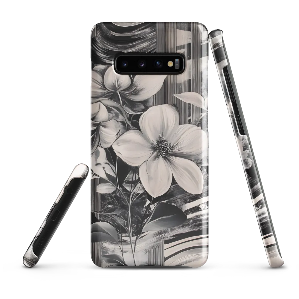 Ethereal Bloom: A Dance of Monochromes | Phone Case |  S10 Plus | Snap Case | Glossy