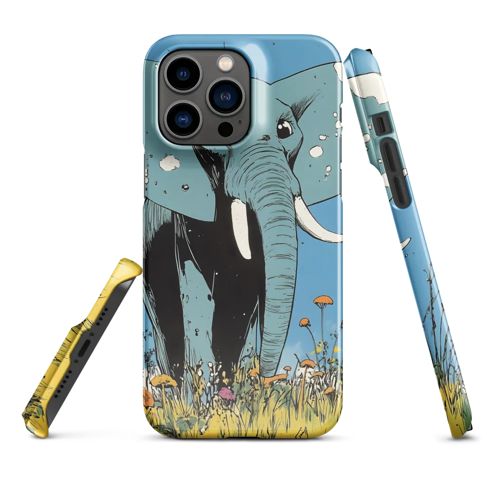 Whimsical Blue Elephant in Bloom
