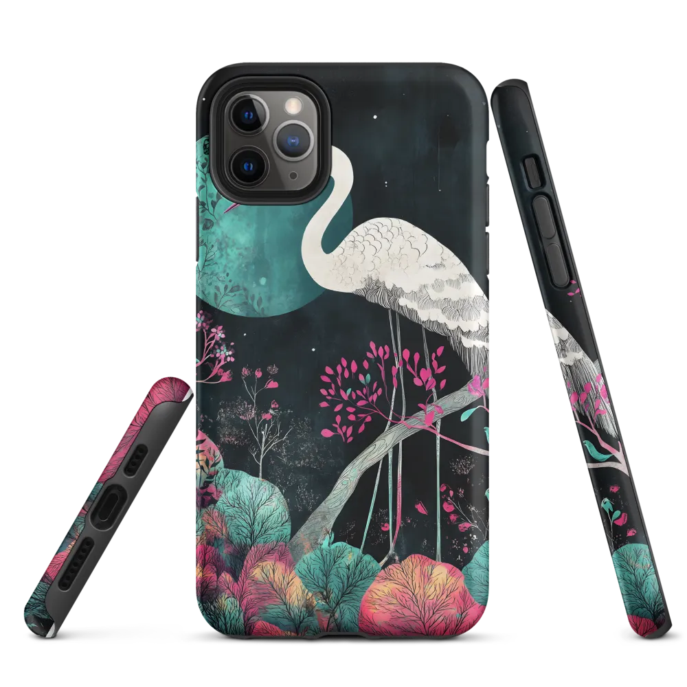 Ethereal Presence: Heron in a Floral Dreamscape