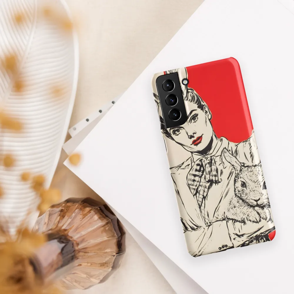 Whimsical Elegance: The Rabbit Lady | Phone Case |  S21 Plus | Snap Case | Matte