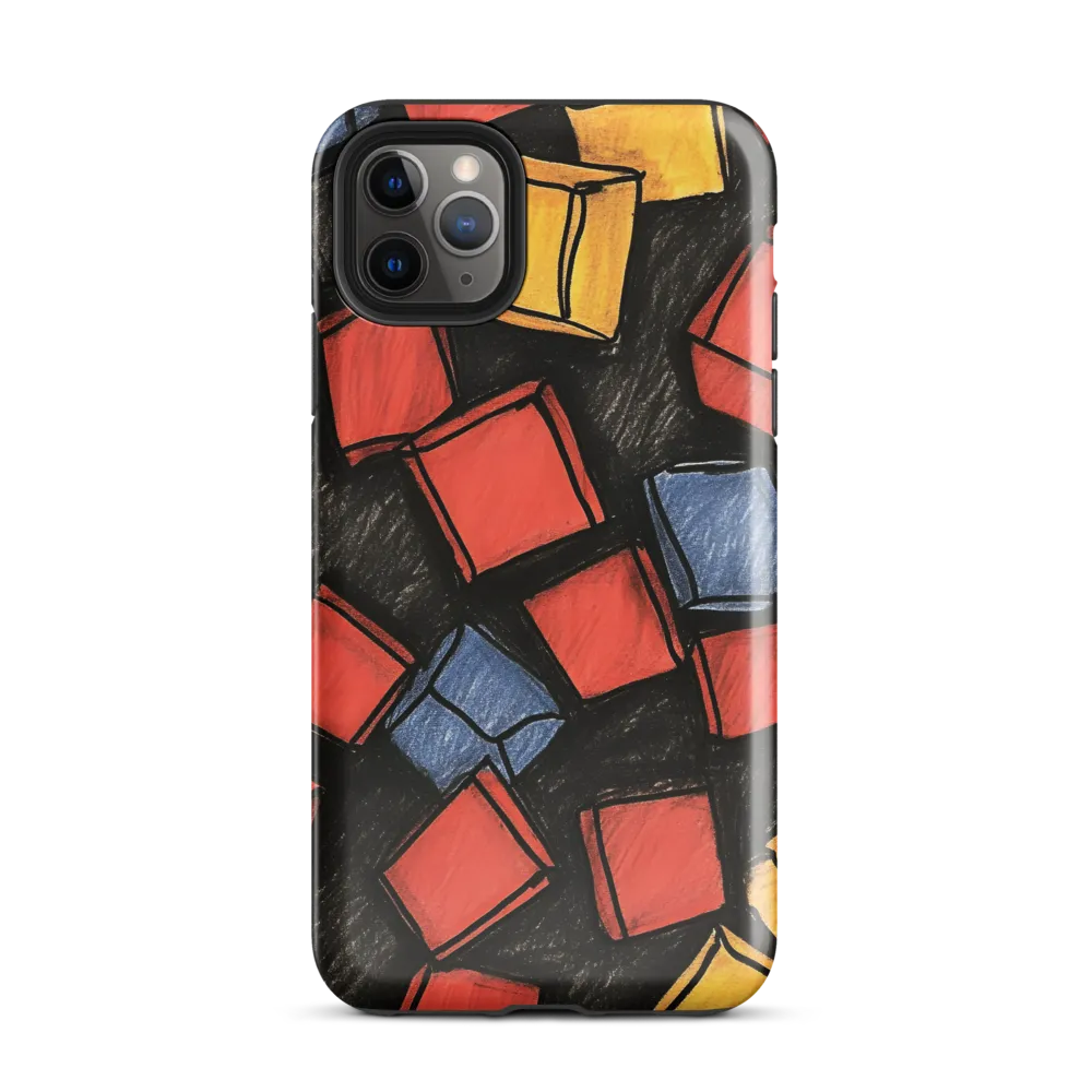 Vibrant Geometry in Motion | Phone Case |  11 Pro Max | Tough Case | Glossy