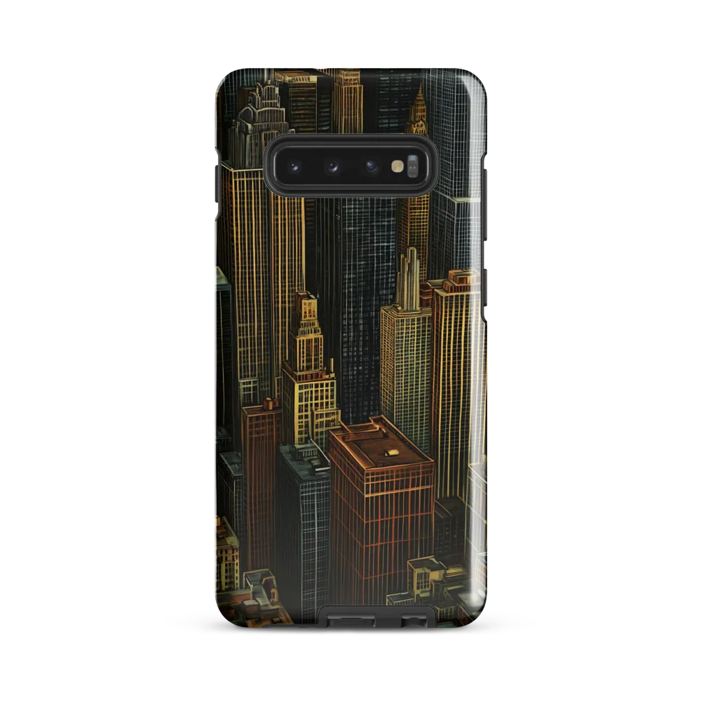 Urban Elegance: A Golden Cityscape | Phone Case |  S10 Plus | Tough Case | Glossy