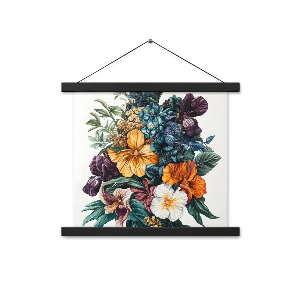 Floral Symphony | Poster With Black Wood Hanger | 14″×14″