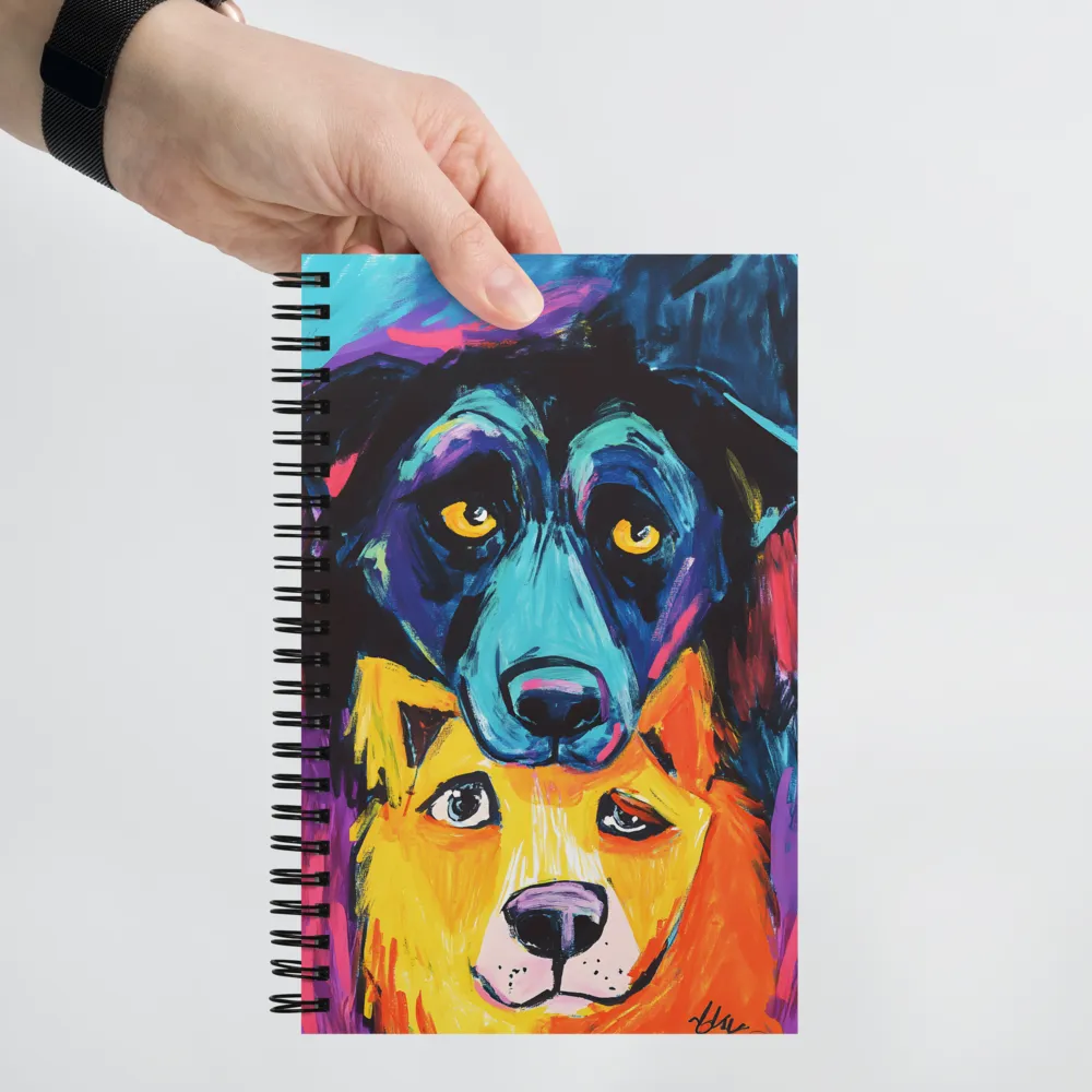 Vibrant Companions: An Expression of Canine Spirit | Spiral Notebook