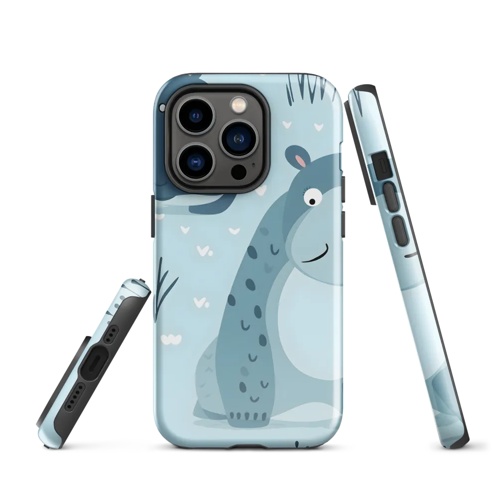 Whimsical Hippo Delight | Phone Case |  14 Pro | Tough Case | Glossy