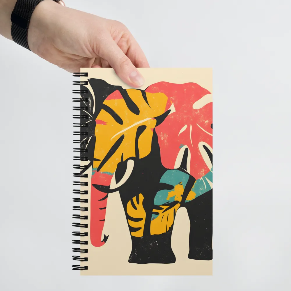 Tropical Elegance: The Elephant's Dance | Spiral Notebook