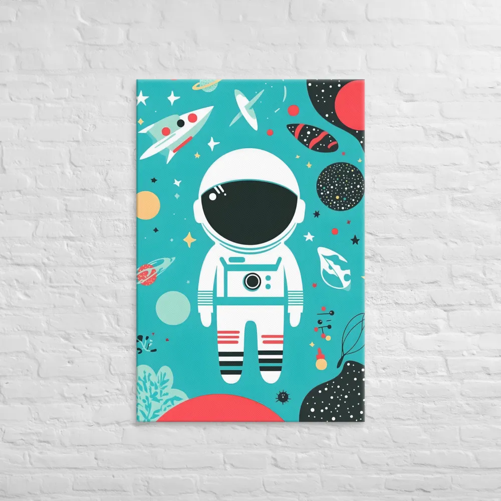 Whimsical Astronaut in Cosmic Wonderland | Canvas | 32″×48″