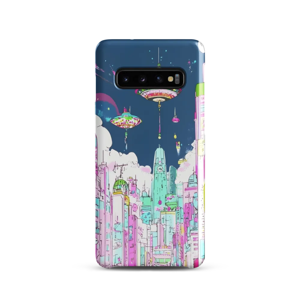 Futuristic Cityscape with Floating Structures | Phone Case |  S10 | Snap Case | Glossy
