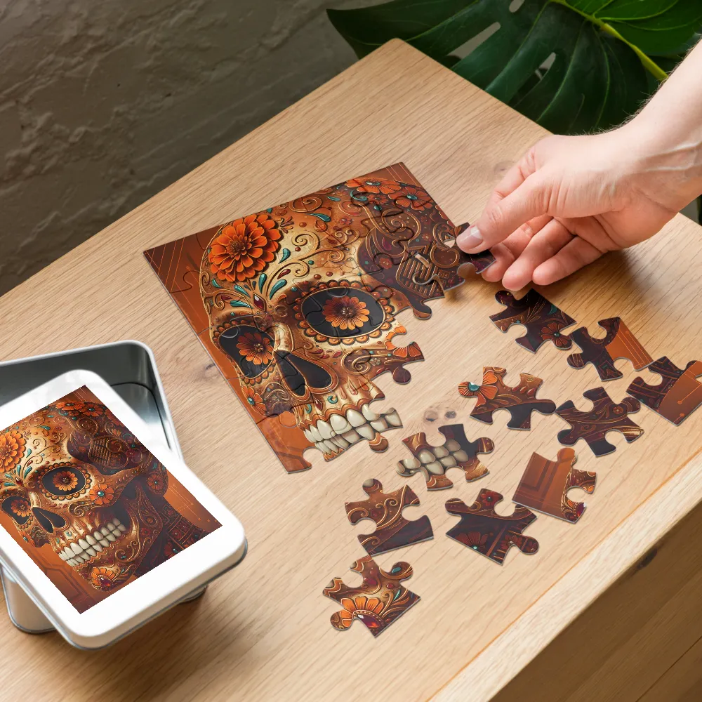 Marigold Calavera 
 Jigsaw Puzzle in Tin Box