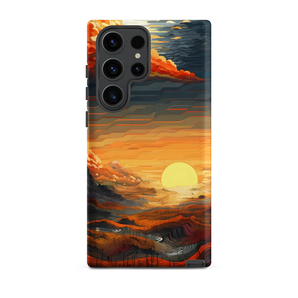 Ethereal Sunset: A Serene Landscape in Flowing Forms | Phone Case |  S23 Ultra | Tough Case | Matte