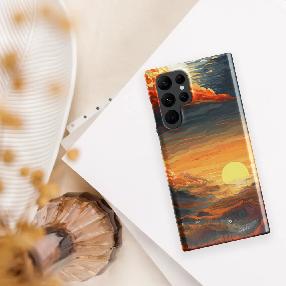Ethereal Sunset: A Serene Landscape in Flowing Forms | Phone Case |  S22 Ultra | Snap Case | Glossy