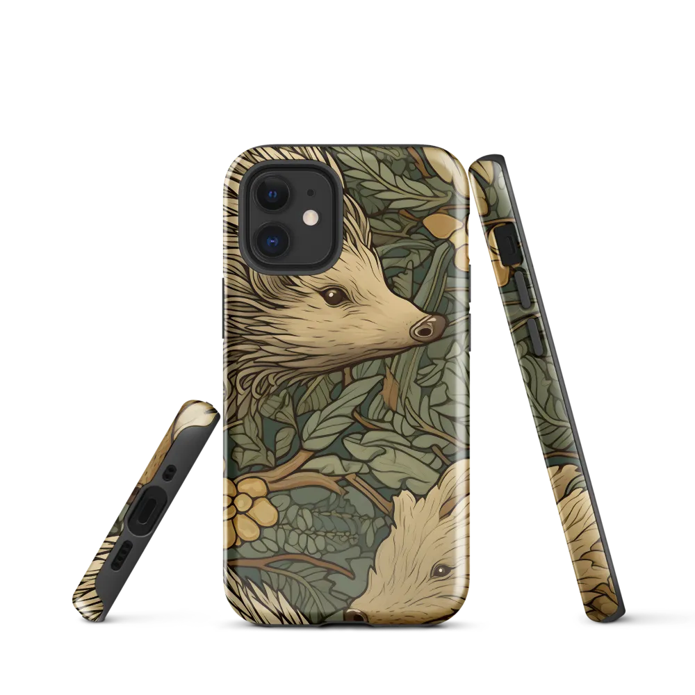 Whimsical Hedgehog Garden | Phone Case |  12 mini | Tough Case | Glossy