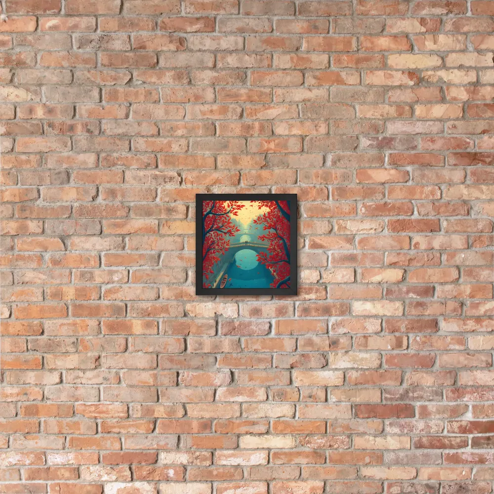 Crimson Canal 
 Poster with Black Frame | 10″x 10″