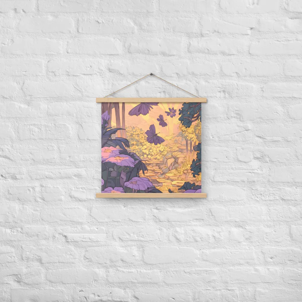 A Serene Dance of Butterflies | Poster With Oak Wood Hanger | 18″×18″