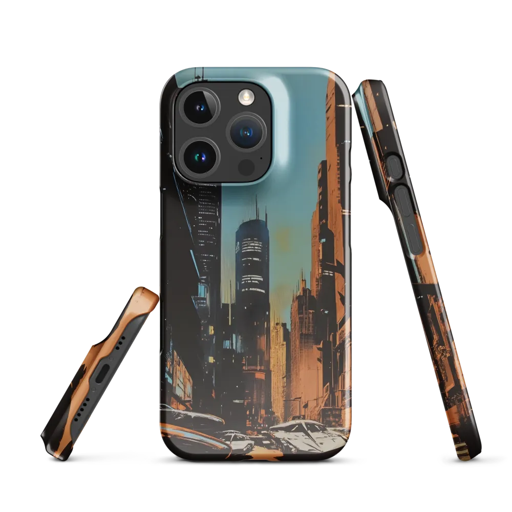 Futuristic Cityscape in Blue and Orange