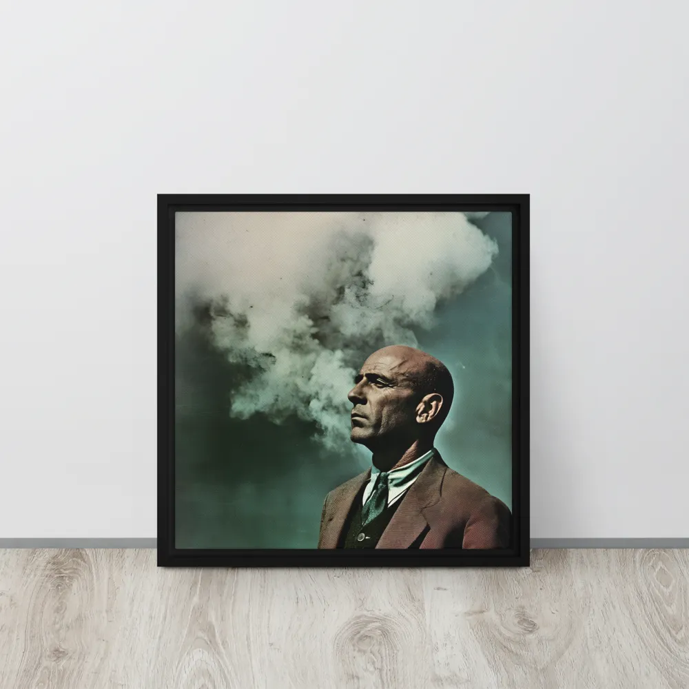 Clouded Thoughts | Canvas with Black Frame | 16″×16″