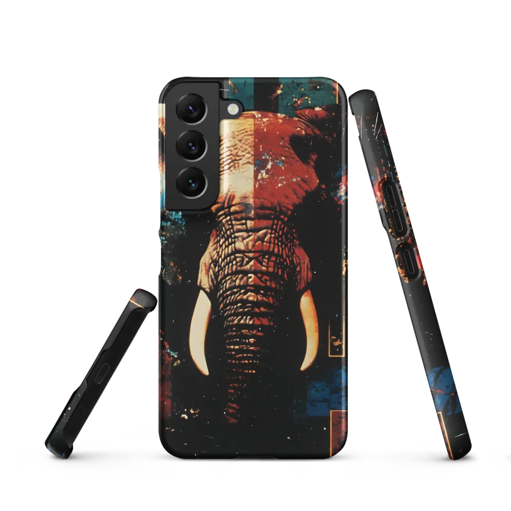Split Portrait: Elephant in Red and Teal