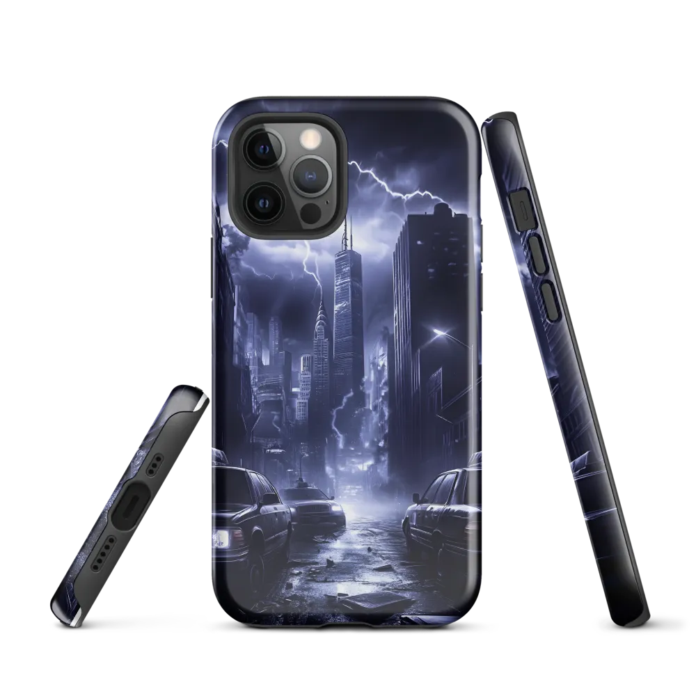Stormy Cityscape: Shadows of the Night | Phone Case |  12 Pro | Tough Case | Glossy