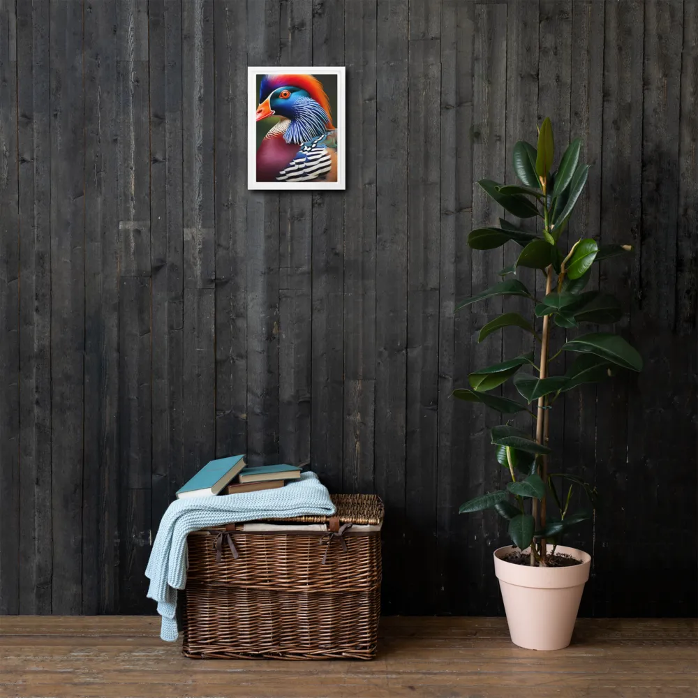 The Majestic Mandarin | Canvas with White Frame | 9″×12″