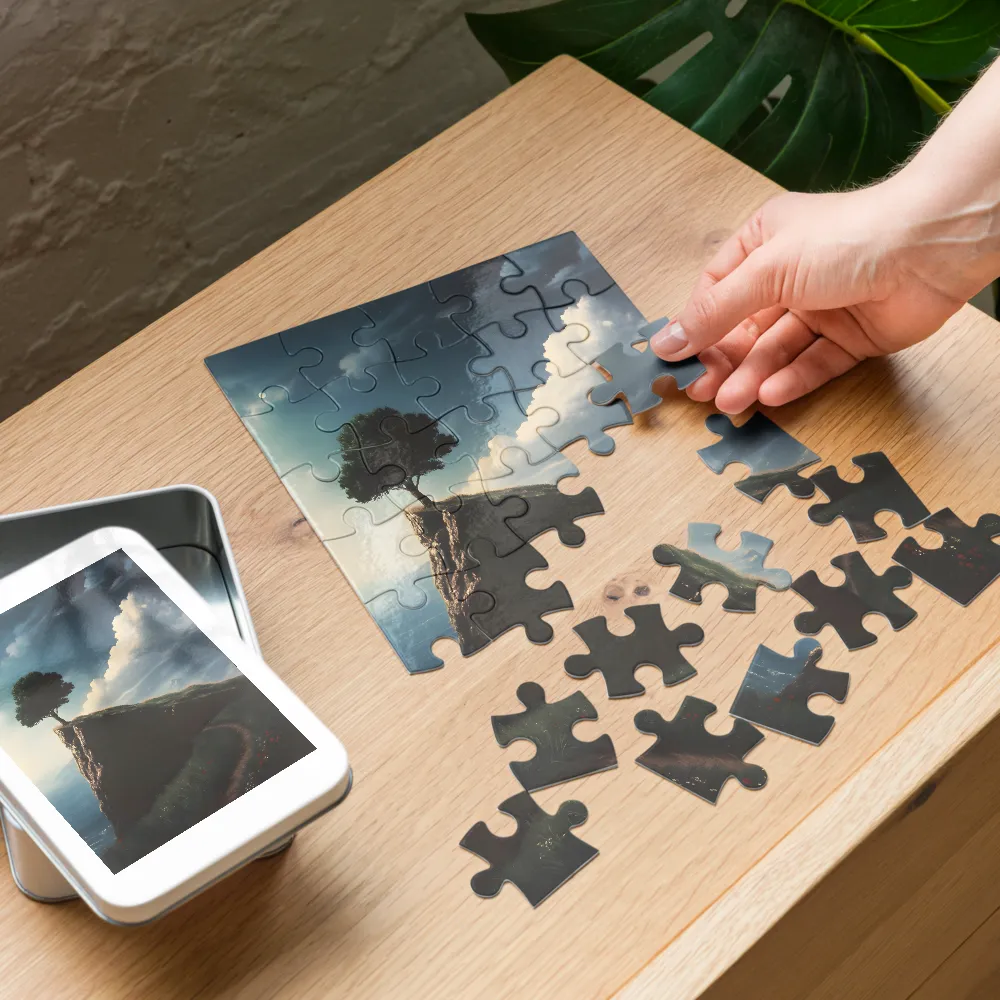Cliffside Solitude 
 Jigsaw Puzzle in Tin Box