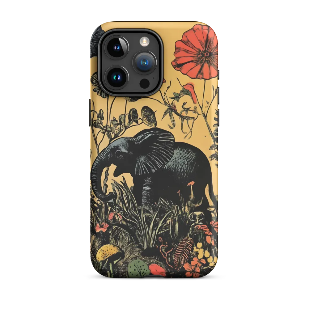 Floral Majesty: The Elephant's Sanctuary | Phone Case |  15 Pro Max | Tough Case | Matte