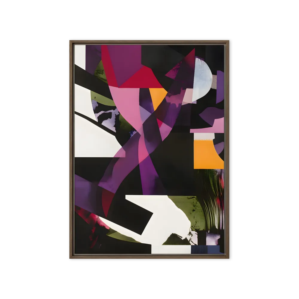 Layered Abstraction 
 Canvas with Brown Frame