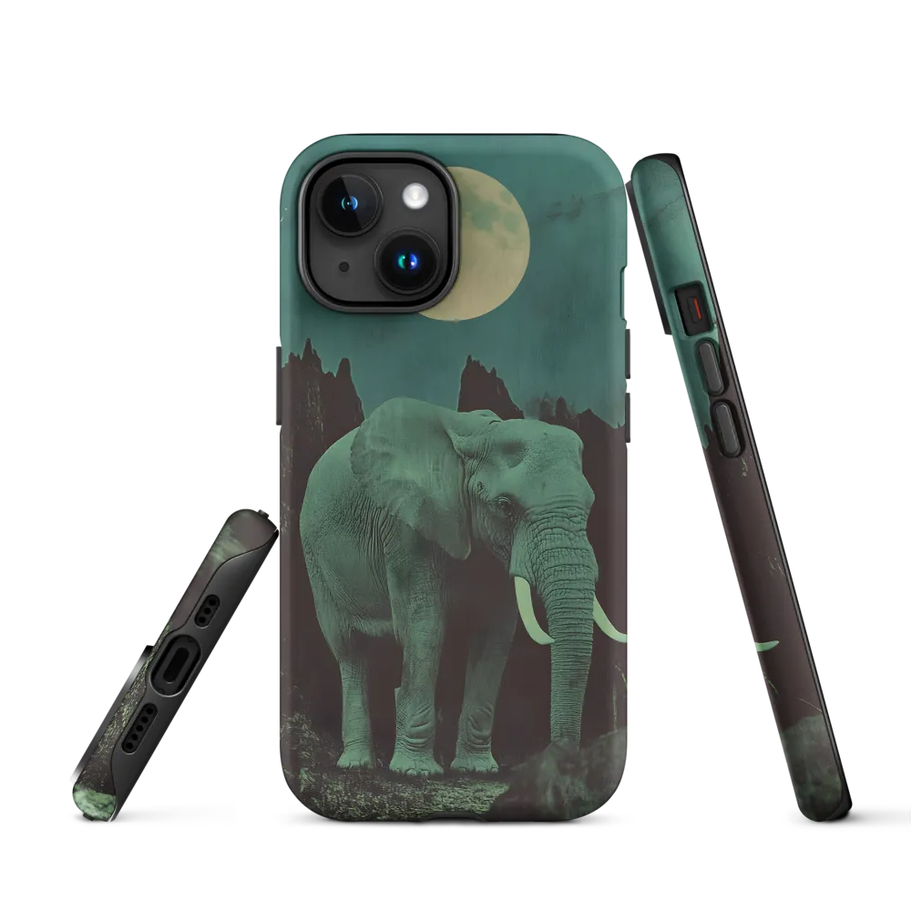 Ethereal Presence: Elephant Under a Full Moon