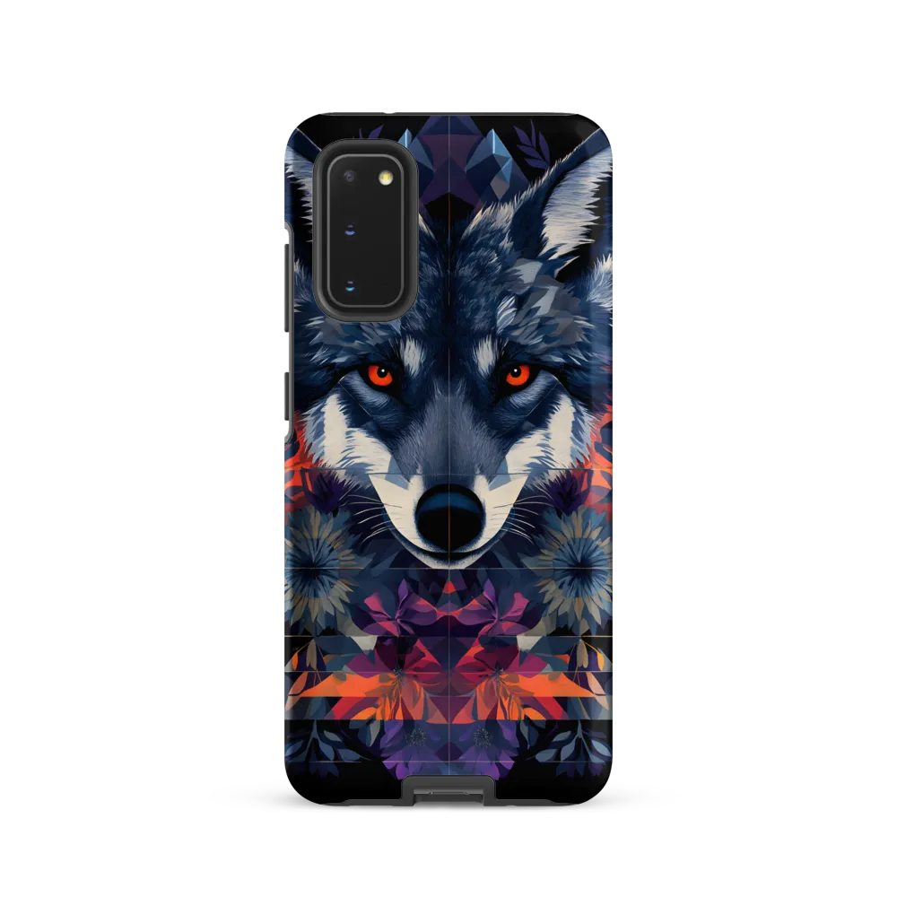 Mystical Wolf Amidst Floral Geometry