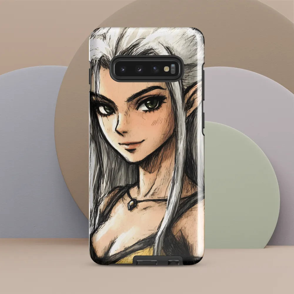 Ethereal Elegance: The Elf's Portrait | Phone Case |  S10 Plus | Tough Case | Glossy