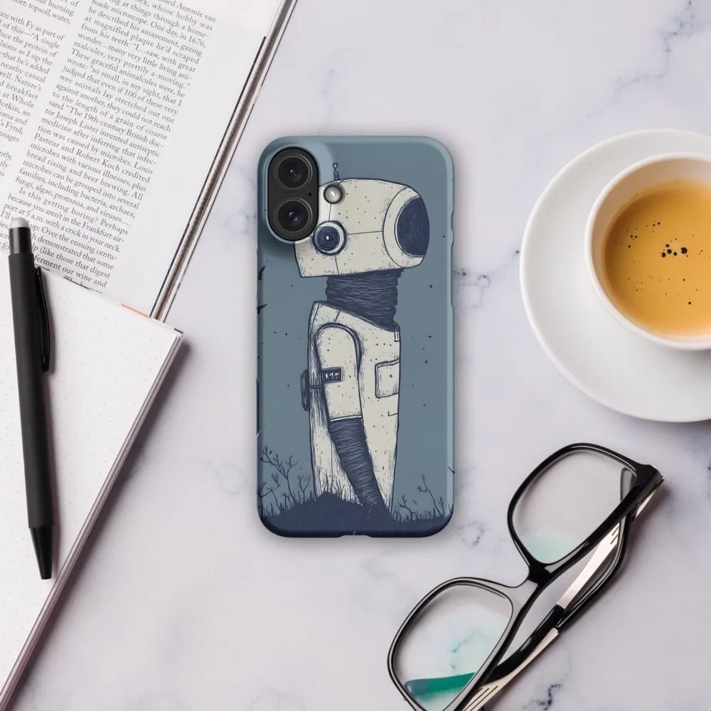 Contemplative Robot in a Barren Landscape | Phone Case |  16 Plus | Snap Case | Matte