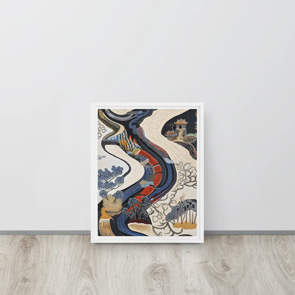 Flow of Tranquility | Canvas with White Frame | 11″×14″