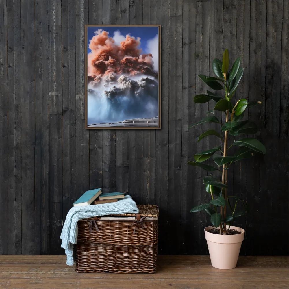 Eruption of Elements | Canvas with Brown Frame | 20″×28″