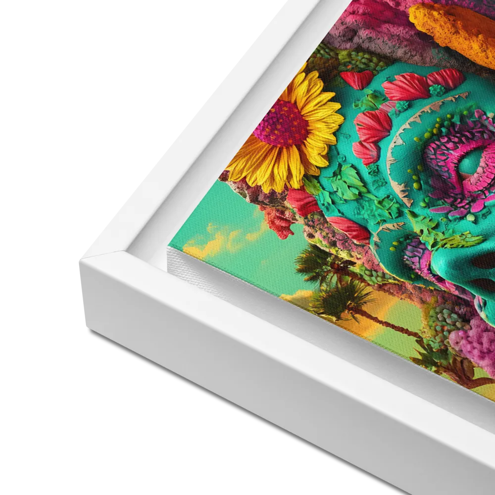 Ethereal Skull Garden | Canvas with White Frame | 12″×12″