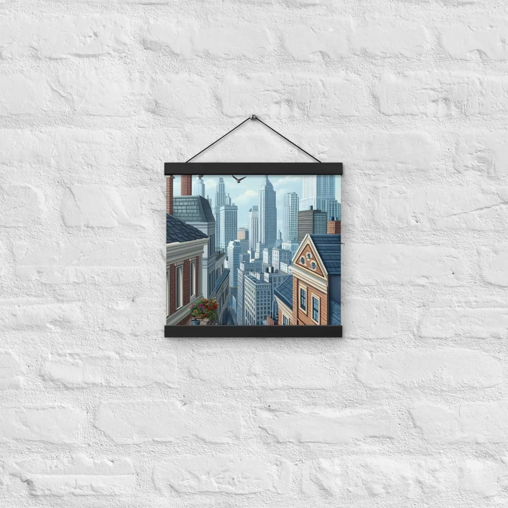 Urban Symphony | Poster With Black Wood Hanger | 12″×12″