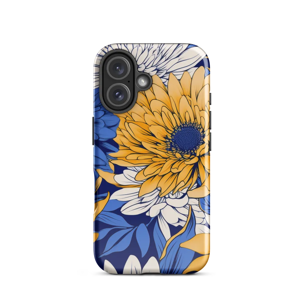 Floral Harmony in Blue and Yellow