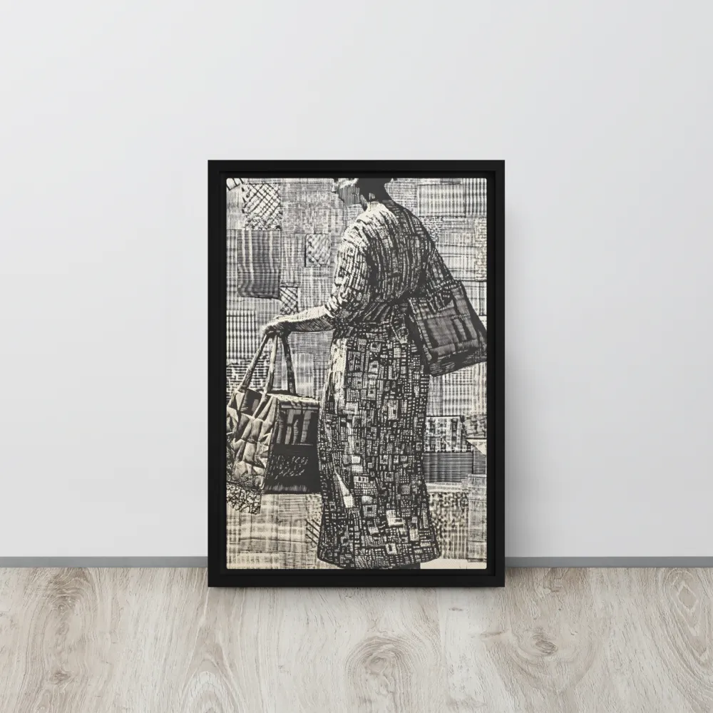 Urban Reflections: A Shopping Narrative | Canvas with Black Frame | 12″×18″