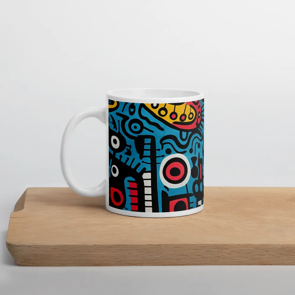 Intricate Playfulness in Geometric Abstract | Mug with White inside | 11 oz