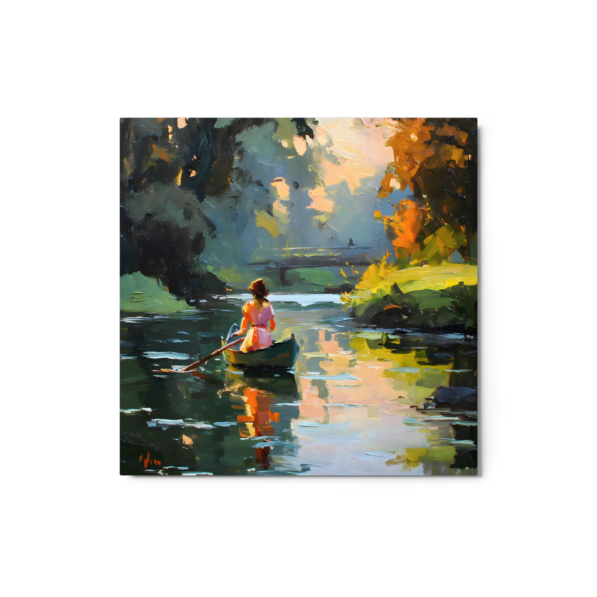 Rowing at Dusk 
 Metal Print | 12″x 12″