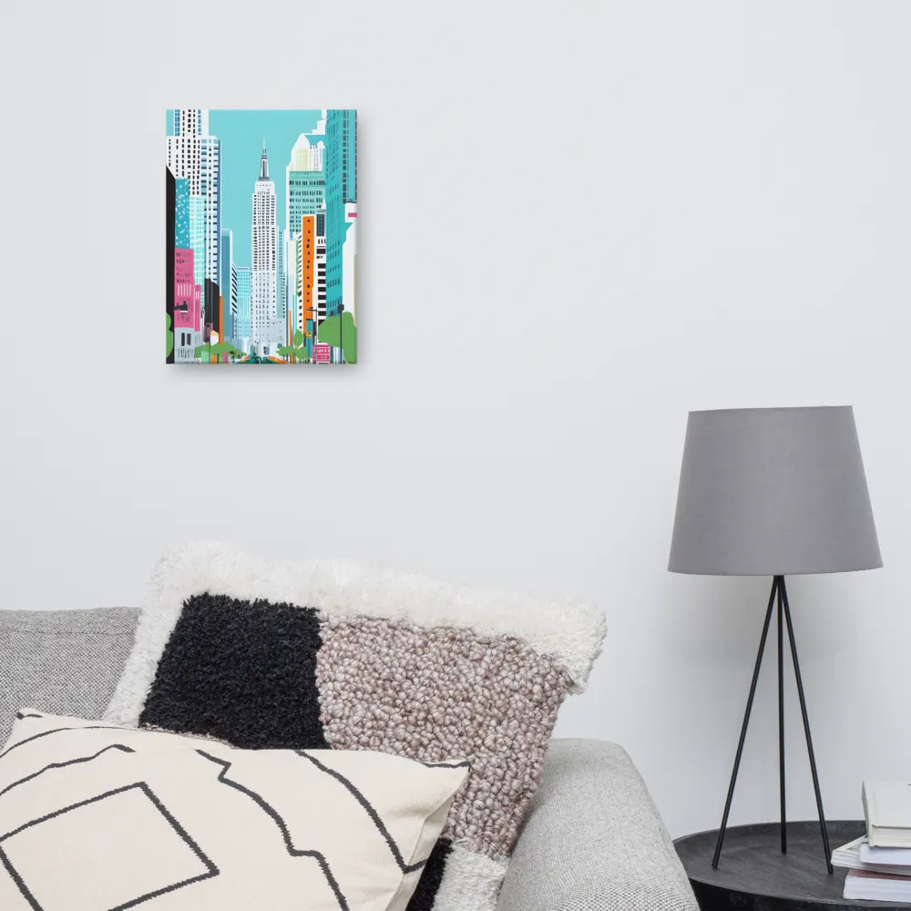 Urban Symphony: A Modern Cityscape | Canvas | 12″×16″