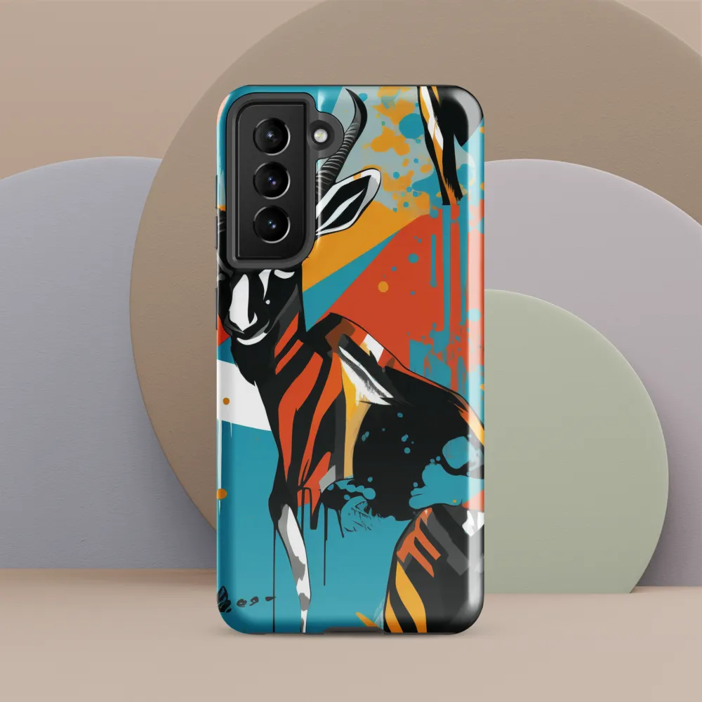 Dynamic Antelope in Vivid Abstract