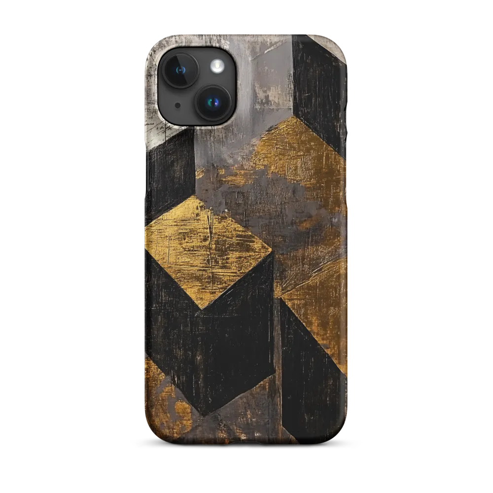 Geometric Harmony in Gold and Black | Phone Case |  15 Plus | Snap Case | Matte