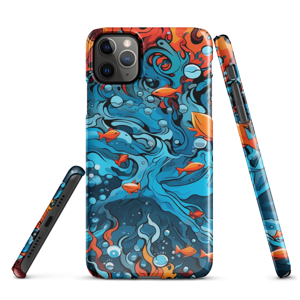 Fluid Harmony: Ocean and Flames | Phone Case |  11 Pro Max | Snap Case | Glossy