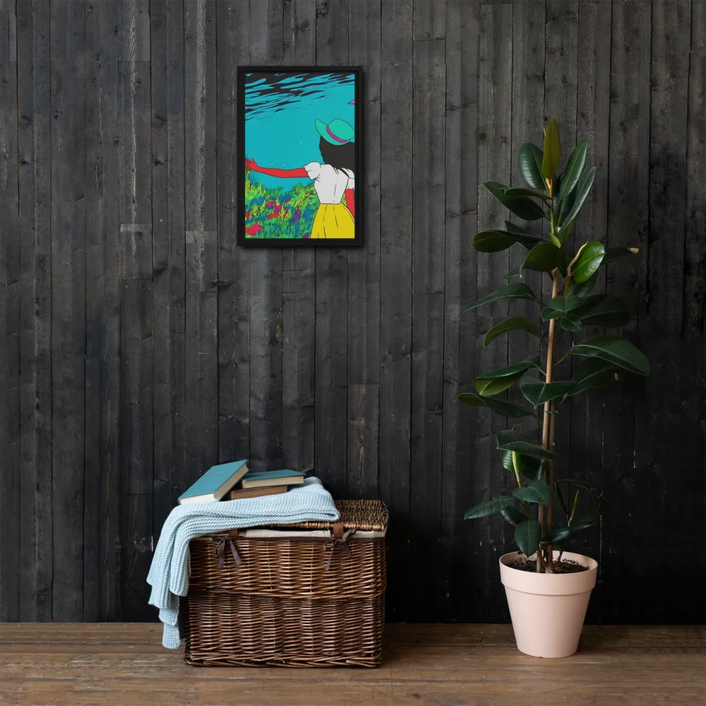 Whimsical Encounter | Canvas with Black Frame | 12″×18″