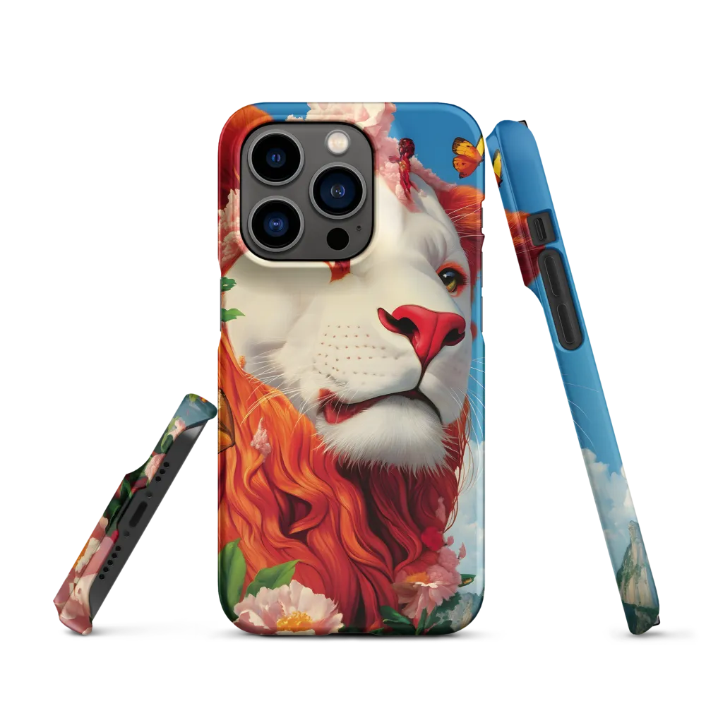 Majestic Lion Amidst Floral Splendor