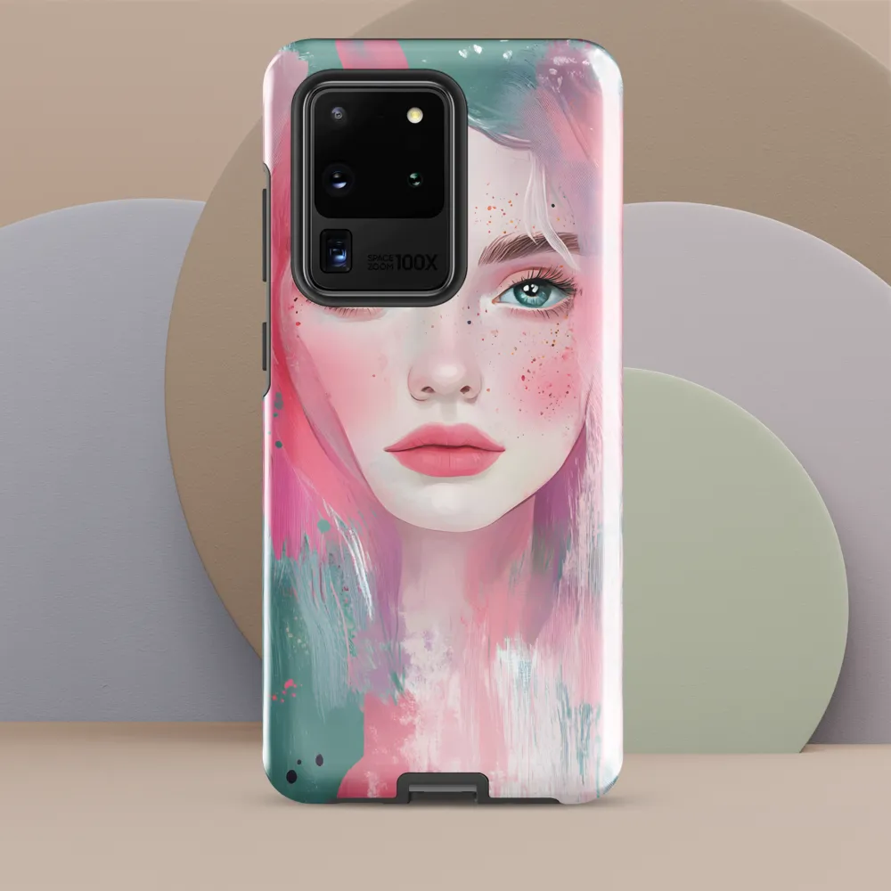 Dreamy Serenity: A Contemporary Portrait | Phone Case |  S20 Ultra | Tough Case | Glossy