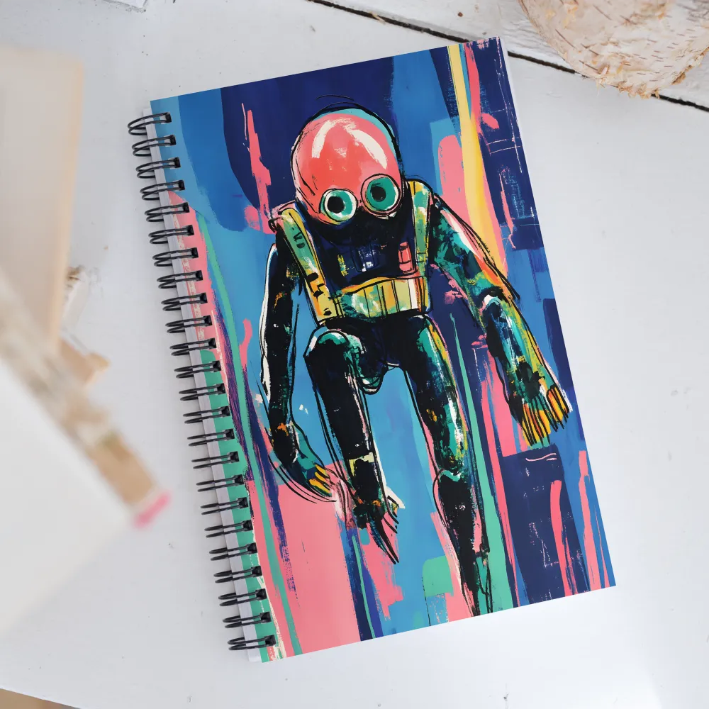 Diver in Vibrant Motion | Spiral Notebook