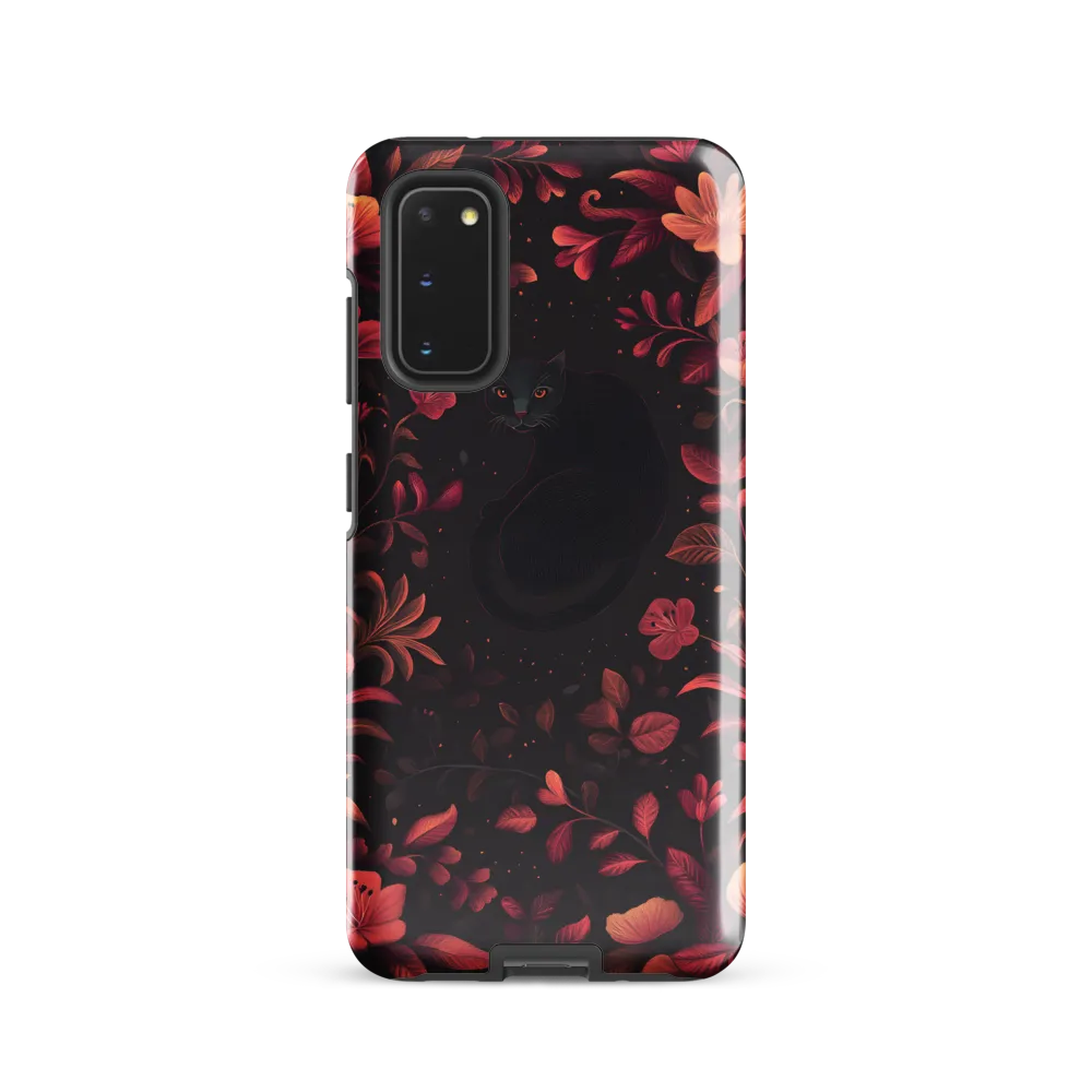 Nocturne in Coral: The Watchful Cat