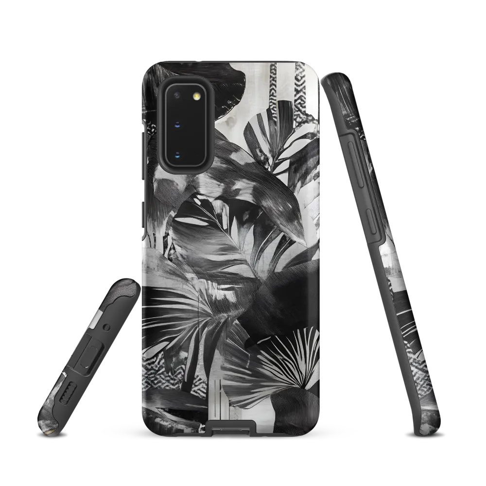 Monochrome Serenity in Tropical Foliage