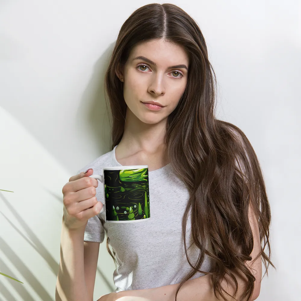 Green Harmony: Life Beneath the Surface | Mug with White inside | 11 oz